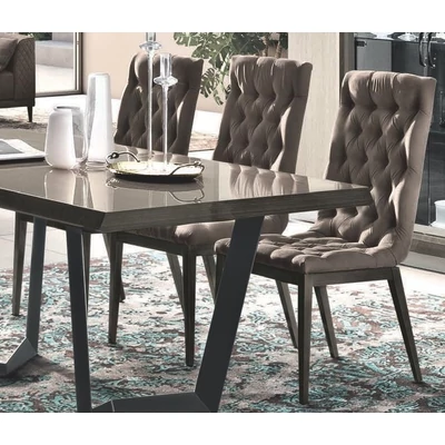 Elite Day CAPITONNE’ Chair with dark grey fabric - silver birch