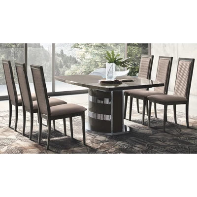 Platinum/Roma Day Dining table 200x103 cm (+45 cm extendable) - silver birch