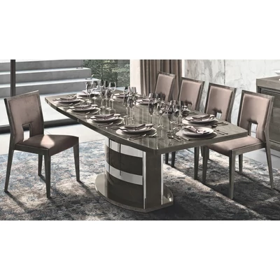 Platinum/Roma Day Dining table 200x103 cm (+45 cm extendable) - silver birch