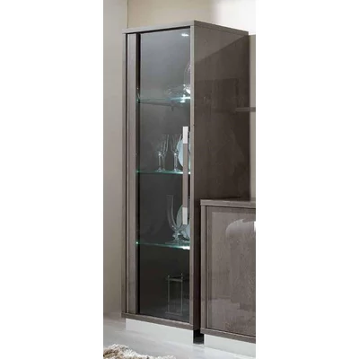 Platinum/Roma Day SLIM 1-door display cabinet - silver birch