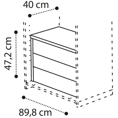 Belső 3 fiókos elem szekrénybe
