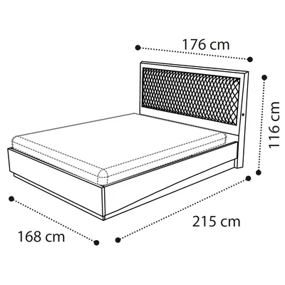 Ambra Double bedstead with upholstered headboard, LED-light, with beige fabric
