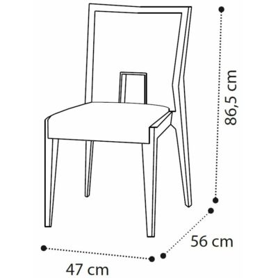 Ambra szék, sötétszürke színű műbőrrel - nyírfa