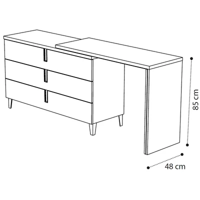 Ambra Dressing table in big size, with drawer part