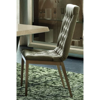 Elite Day CAPITONNE’ Chair with dark grey fabric - birch