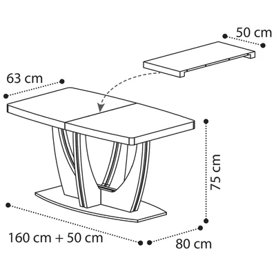 Ambra Day Dining table 160x80 cm (+50 cm extendable)