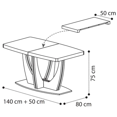 Ambra Day Dining table 140x80 cm (+50 cm extendable)