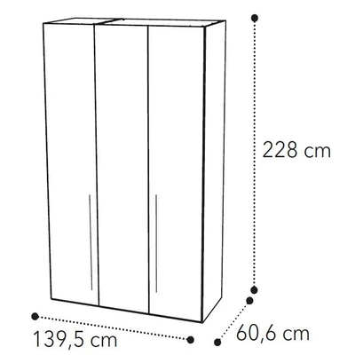 Maia 3-doors cabinet - silver birch