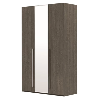 Maia 3-ajtós gardróbszekrény, 1 tükrös ajtóval - ezüst nyír