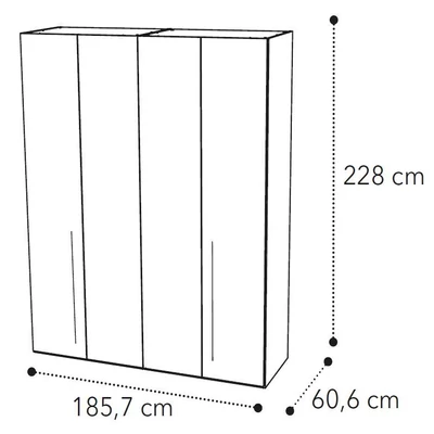 Maia 4-doors cabinet - silver birch