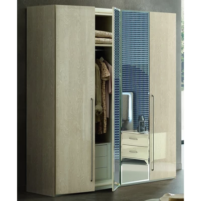 Maia 4-doors cabinet, with 2 mirrored doors - birch