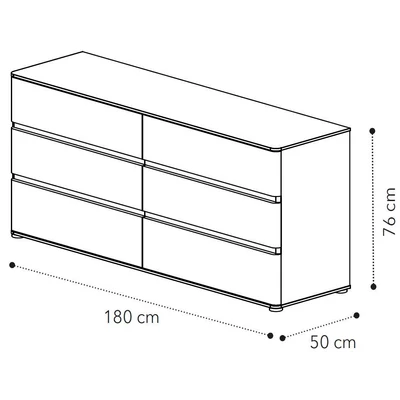 Maia Double chest of drawers - silver birch
