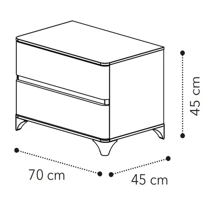 Maia MAXI Night table - silver birch