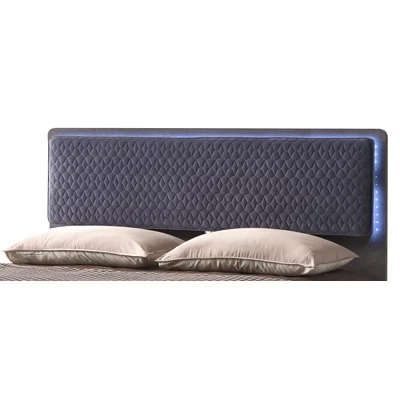 Maia franciaágy keret Luna ágyneműtartóval, Velluto Miraglio 617 Blu - ezüst nyír