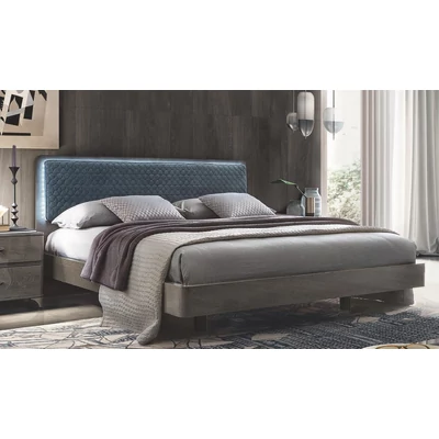 Maia Double bedstead VELLUTO MIRAGLIO 617 BLU - silver birch