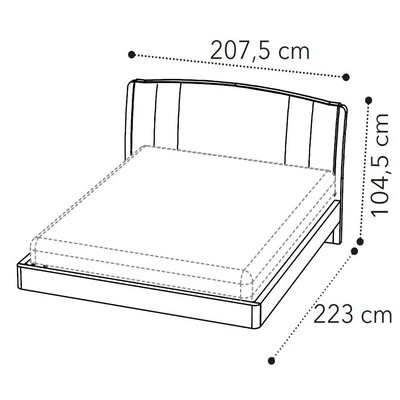 Maia TRENDY Double bedstead - silver birch