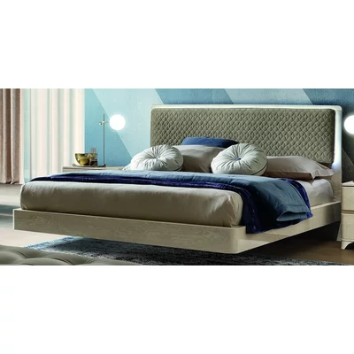 Maia Double bedstead VELLUTO MIRAGLIO 205 FUMO - birch