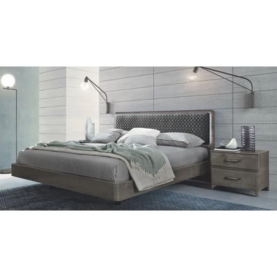 Maia Double bedstead VELLUTO MIRAGLIO 205 FUMO - silver birch