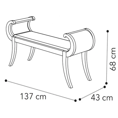Maia Bench VELLUTO MIRAGLIO 617 BLU