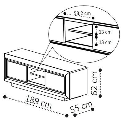 Elite Day TV commode - birch