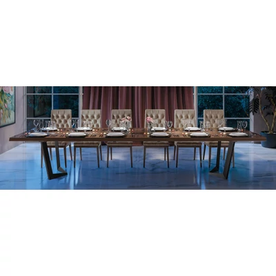 Elite Day NET Dining table 200x105 cm (+2x50 cm extendable) - veined walnut