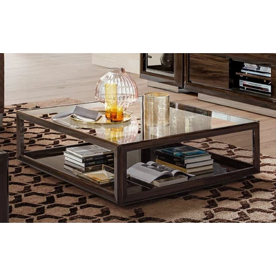 Erezett dió dohányzóasztal; négyzet alakú – CA Elite Day