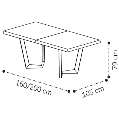 Elite Day Net étkezőasztal 160x105 cm (+2x50 cm hosszabbítható) - nyírfa