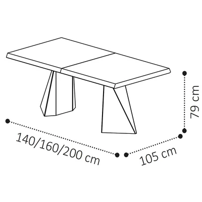 Elite Day Tent étkezőasztal 200x105 cm (+2x50 cm hosszabbítható) - nyírfa