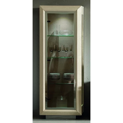 Elite Day 1-door display cabinet - birch