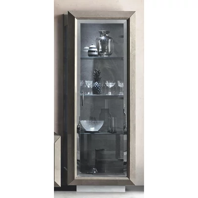 Elite Day 1-door display cabinet - silver birch