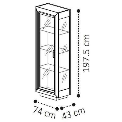 Elite Day 1-door display cabinet - veined walnut
