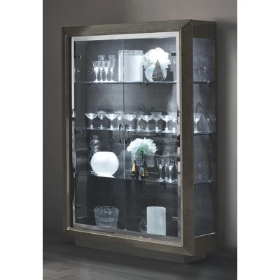 Elite Day 2-doors display cabinet - silver birch