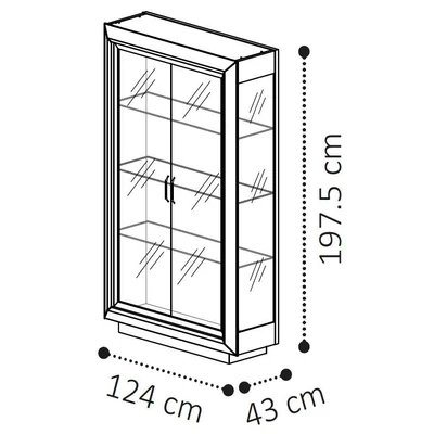 Elite Day 2-doors display cabinet - birch