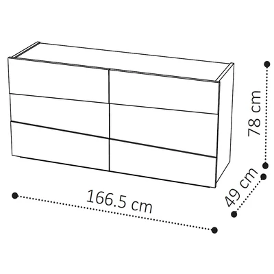 Tekno Double chest of drawers - silver birch
