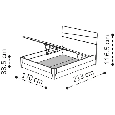 Tekno Double bedstead with bedding container - silver birch