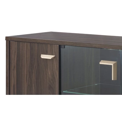 Volare Day 4-doors buffet chest of drawers with lighting - veined walnut