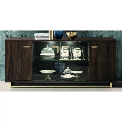 Volare Day 4-doors buffet chest of drawers with lighting - veined walnut
