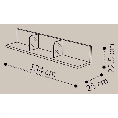 Volare Day L-shaped shelf - veined walnut