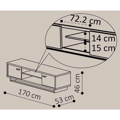 Volare Day TV commode - veined walnut