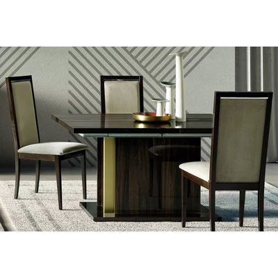 Volare Day LISCIA Chair with scarlet fabric - veined walnut