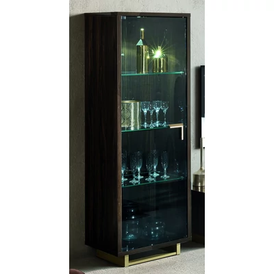 Volare Day 1-door display cabinet with lighting - veined walnut