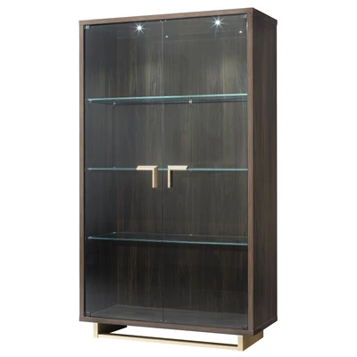 Volare Day 2-ajtós vitrines szekrény világítással - erezett dió