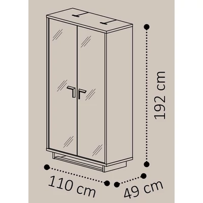 Volare Day 2-doors display cabinet with lighting - veined walnut