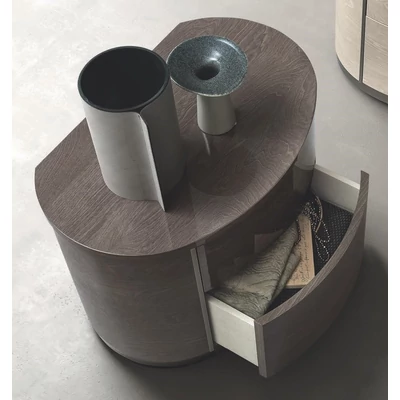 Maia ROUND Night table - silver birch