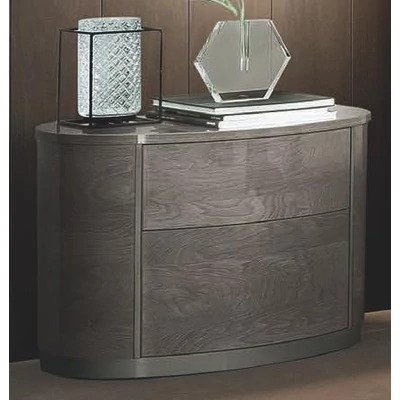 Maia ROUND Night table - silver birch