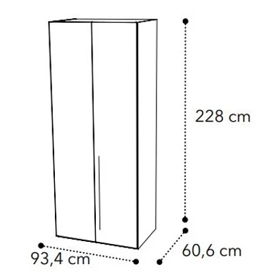 Smart 2-doors cabinet with MAIA handle - white