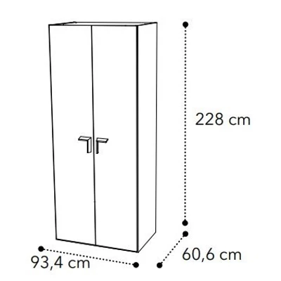 Smart 2-doors cabinet with VOLARE handle - veined walnut