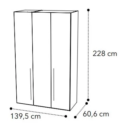Smart 3-doors cabinet with MAIA handle - white