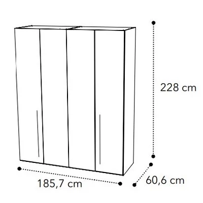 Smart 4-doors cabinet with MAIA handle - veined walnut