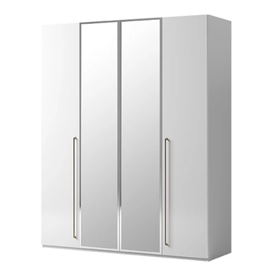 Smart 5-doors cabinet, with 3 mirrored doors with MAIA handle - white